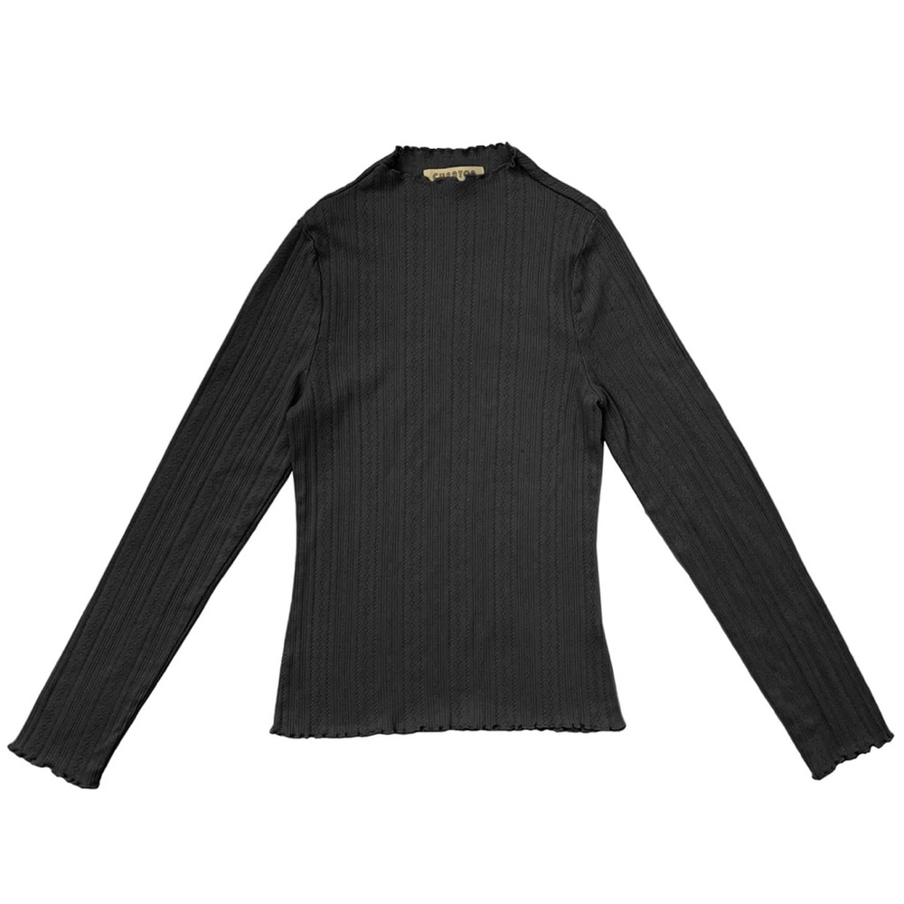 Chic Black Long Sleeve Women's Top
